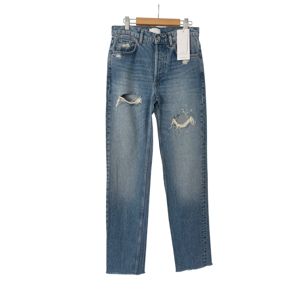 Boyish The Tommy Jeans 26 Dirty Dancing High Rise Straight Distressed Button Fly